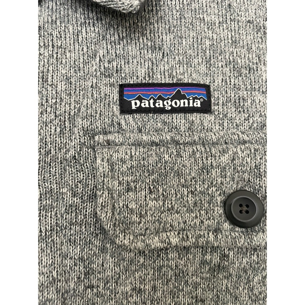 Patagonia Better Sweater Shirt Jacket Medium Gray Shacket Gorpcore Fleece Lined - Picture 5 of 9